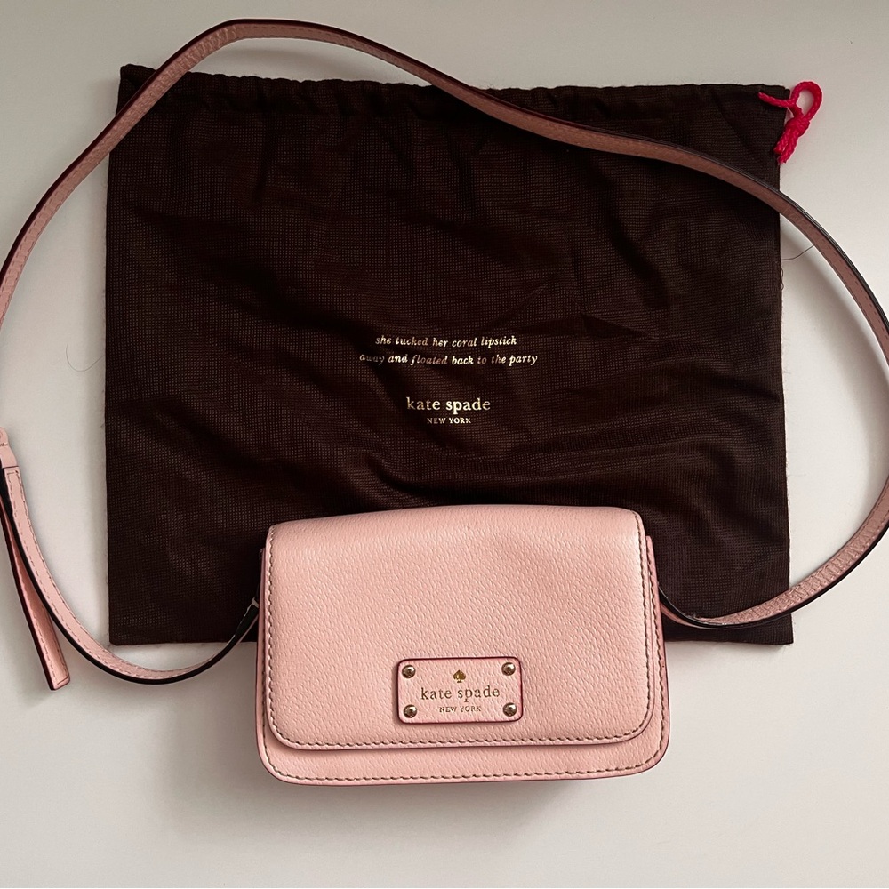 Kate Spade Pink Crossbody Bag with Logo Detail